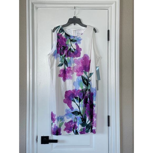 NWT Women's London Times Sleeveless Shift Mini Dress Size 16 - Picture 4 of 10